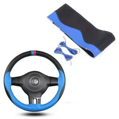 China Universal leather sports handmade steering wheel cover for sale