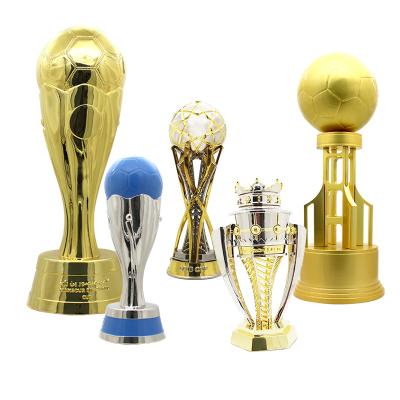 China Gold Plated High Quality Customized Metal Soccer Trophies Europe Trophies Soccer Trophies Championship League Sports Trophies for sale