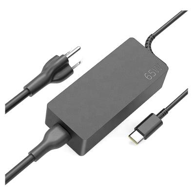 China Manufacturer Wholesale 65w 20v 3.25a Fast Charging Fast Charger Laptop For Lenovo Portable Usb Adapter CompLadegeratuter Type C Charger Power for sale