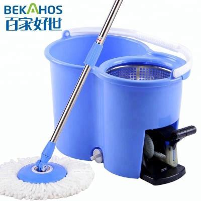 China Sustainable Magic Spinning Pole Broom TV Shopping Products Wipe And Bucket for sale