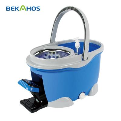 China Tornado Sustainable 4 Drives 360 Floor Cleaning Mop With Easy Wring Mop Foot Pedal Bucket for sale