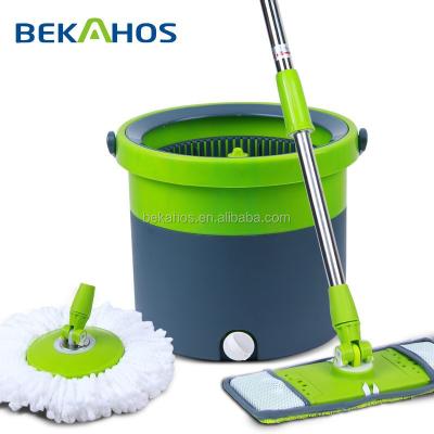 China Bekahos Sustainable 2 in 1 Single Bucket Spinning Pole Broom With Long Handle Telescopic Pole for sale