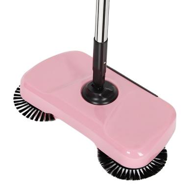 China Home Lazy 3 in 1 Hand Push Powered Automatic Sweeper Broom with Floor Broom and Trash Can Easy Cleaning Dustpan for sale