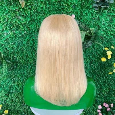 China Straight Lace Front Wigs Brazilian Hair Color Bob Wig Human Hair Blonde FDX 4x4 Cuticle Aligned Virgin Hair Silky Straight Wave 613 for sale