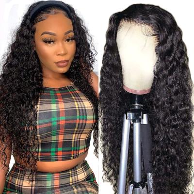 China Transparent Water Wave Lace Front Human Hair Wigs Hair Mix Wigs Pre Pluck Virgin Hair Wigs for sale