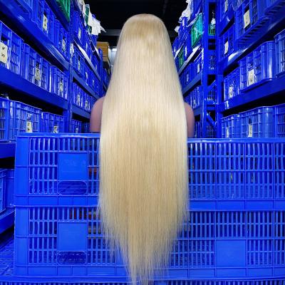 China FDX 613 hd transparent frontal straight blonde human hair lace front wig, lace cuticle aligned virgin hair wigs human hair lace front for sale