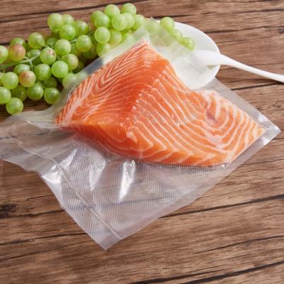 China Hot Sale Safety Vegetable Fruits and Meats Transparent Embossed Vacuum Bag for sale