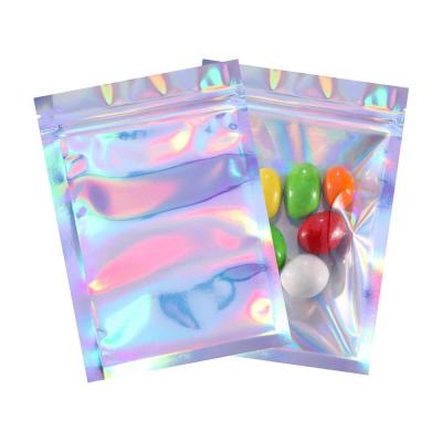 China Wholesale Custom Disposable Printed Holographic Resealable Plastic Zip Lock Foil Pouch Mylar Zip Lock Bag for sale