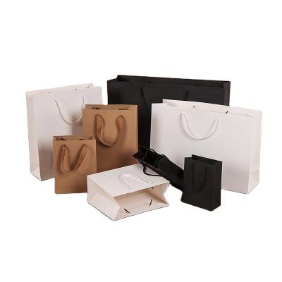 China Handmade Customize Logo Wholesale White Brown Customized Luxury Shopping Gift Jewelry Packaging Paper Packaging Bags With Handles for sale