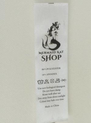 China Ribbon Material Garment Care Labels , Laundry Instruction Clothing Tags for sale