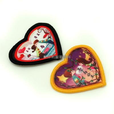 China Heart Shaped Heat Transfer Clothing Labels For Kids Clothes Any Color Avaliable for sale