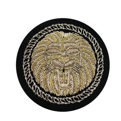 China Handmade India Wire Embroidered Badges With Custom Logo For Clothing for sale