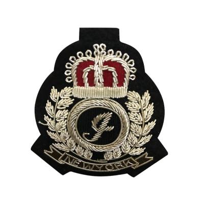 China Hand Made Embroidered Bullion Blazer Badges , Military Bullion Badges for sale