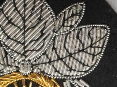 China Bullion Wire Embroidered Badges / Bullion Crests Badges For Hat And Garment for sale