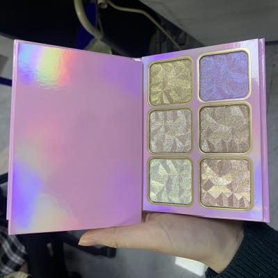 China 2021 6 color sunscreen fashion makeup highlight palette matte shimmer vegan highlight palette no logo for sale