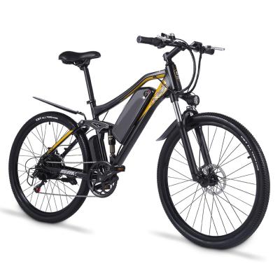 China Full Suspension Rear Hub Motor Electric Bicycle 48V 17Ah 500W 27.5 Inch Wheel Size for sale