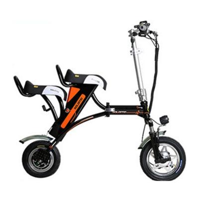 China 12 Inch 36V Foldable Electric Bike With Two Seats Lithium Battery Brushless Motor for sale