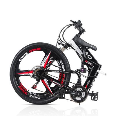 China Disc Brake Folding Mountain Electric Bike Full Suspension 21 Speed 26 Inch Wheel for sale