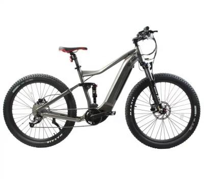 China Full Suspension Electric Hybrid Bike 27.5 Inch 48V 500W Mid Drive Electric Mountain Bike for sale