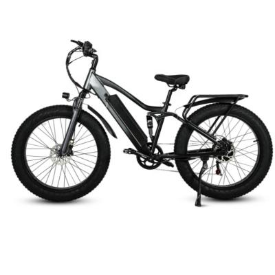 China Fat Tire Electric Mountain Bikes For Adults 26 Inch 750W Motor 17Ah Lithium Battery for sale