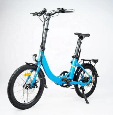 China 20 Inch Electric Folding Bike 36V 350W Battery 7 Speed Step Through Electric Bicycle for sale