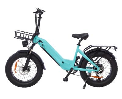 China Kids 20 Inch Electric Fat Tire Bike Hidden Battery 48V 500W Step Through Fat Tire Ebike for sale