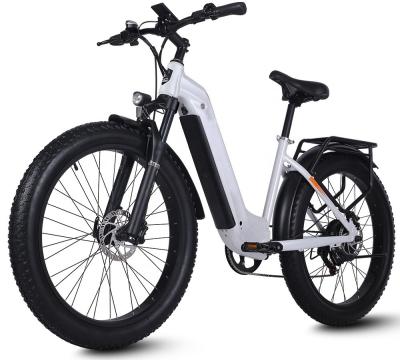 China Step Thru Electric City Bike 26 Inch Wheel 7 Speed 48V 17.5Ah Battery Capacity for sale