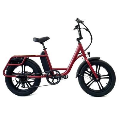 China Rear Hub Motor Electric Cargo Bike 24 Inch Fat Tire Cargo Ebike 7 Speed 48V 500W / 750W for sale