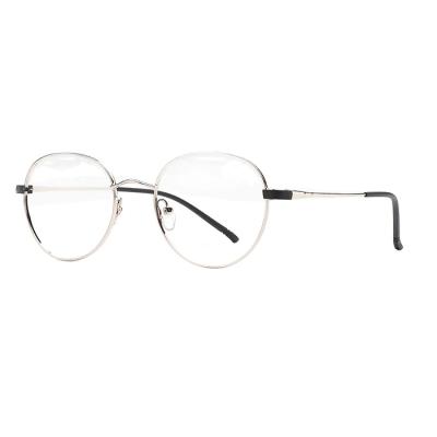 China Fashionable Vintage Mens Womens Monocle Metal Frame Glasses Round Eyeglasses Clear Glass Optical Frame for sale