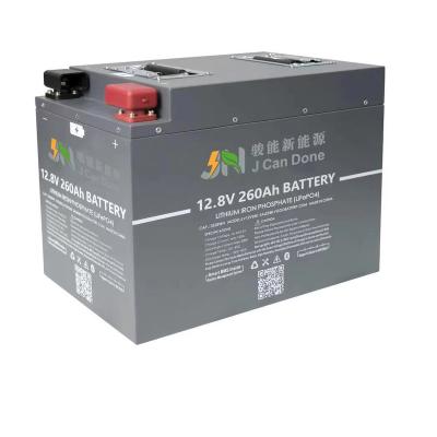 China Hot Selling Lifepo4 Lithium Battery China Factory Factory Metal Shell Low Temperature 12V 260AH Lithium Iron Phosphate Solar Battery Pack Storage System for sale