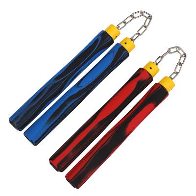 China Nunchaku Martial Arts Training Taekwondo Hall Performance Practice Children Wholesale Professional Sponge Striped Nunchaku for sale