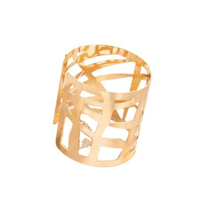 China Decoration European American Geometric Exaggerated Hollow Open Bracelet Personalised Versatile Women's Fashion Jewellery Bangles for sale