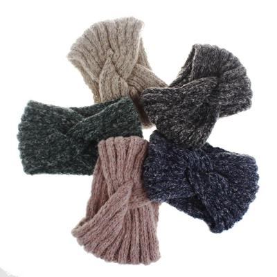 China Headband Sports-Style Simple Mohair Yarn Knitted Cross Woven Headband Multiple Colors for Sports and Leisure for sale