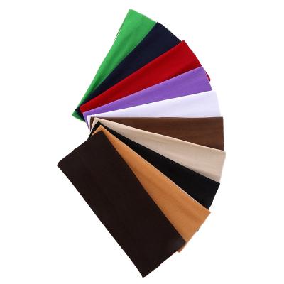 China Sporty Women's Sporty Cotton Hair Band Wholesale Elastic Yoga Headband with Solid Color Sweat Absorption Custom Logo for sale