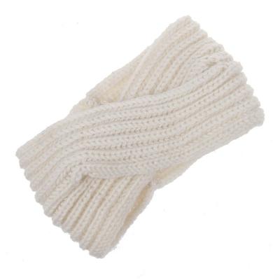 China Headband Women's Sporty Fashion Customized Casual Woolen Cross Knit Headband Versatile Style for sale