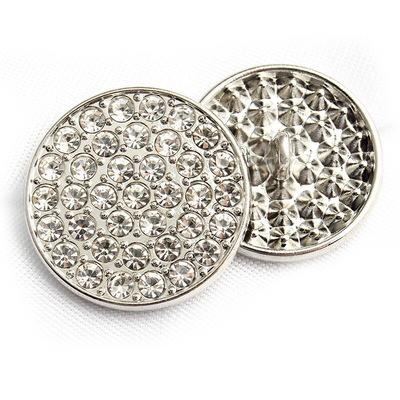 China Viable Wholesale High Quality Customized Round Shaper Women Crystal Shining Diamond Button Apparel for sale