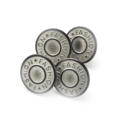 China Metal Logo Denim No Sew Button Custom Dry Cleaning 17mm Set Pin Fit Instant Buttons For Spare Adjustable Jeans for sale