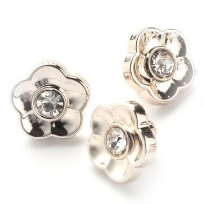 China Crystal Decorative Design Fashion Durable ABS Plating Plastic Button For Women Shirts Coat Clothing Jacket for sale