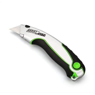 China Slide Aid Brand Material Aluminum Alloy Open Utility Knife SK4 Blade Box Cutter for sale