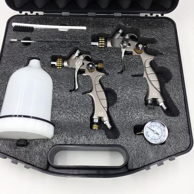 China Paint Spray Gun HVLP Gravity Spray Gun Nylon 600cc Chrome Mini Airbrush Paint Gun Kit Spray Paint Tool for sale