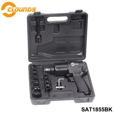 China SAT1855BK Hammer 660N-m Front Exhaust Air Impact Wrench Kit 16mm Twin 1/2