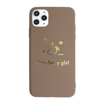 China Eco-friendly Gold Stamping Cartoon Design For Apple Iphone 11 12 Mobile Phone Case Silicone Cover Device Anti-drop Creative Gold Shapes for sale