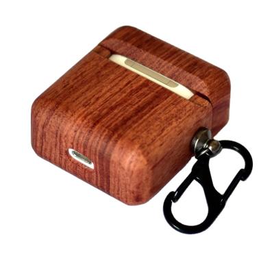 China For Earphone Custom Handmade Walnut Wooden Real Bamboo Wooden Case With Hook For Airpods Pro 1 2 3 4 Max for sale