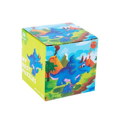 China Educational Cheap Wooden 24pcs 3D Cartoon Animal Puzzle Toy For Kids Gifts Educational Toys for sale