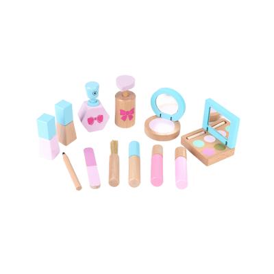 China Cosmetic Toy Makeup Set Pretend Beauty Play Set Kids Girls Children Role Play Toy Set Wooden Makeup Toy for sale