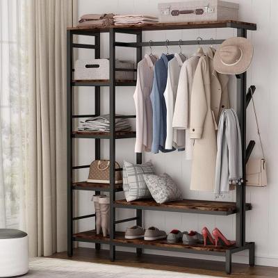 China (Other) Tribesigns Adjustable Freestanding Closet Organizer with Shelves and Hooks Clothing Storage for Bedroom for sale