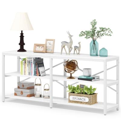 China Storage & Tribesigns Easy Assembly White Long Console Industrial Sofa Couch Table With Storage 3-Tier Rustic Entryway Table For Living Room for sale