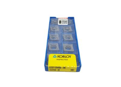 China KORLOY Tungsten Carbide Inserts For Turning Aluminum CCGT120408-AK H01 for sale