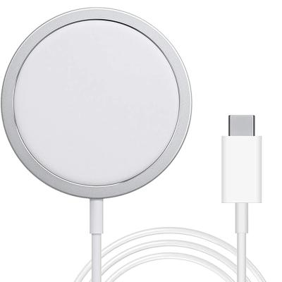 China Magnetic USB-C Cable Mobile Phone Universal Qi Wireless Charging For Iphone For Samsung Mobile Phone C06 Round Wireless Charger for sale