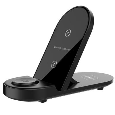 China Low Price QI High Speed ​​3 in 1 Qi-certified Wireless Charger 15w Non Slip Protection Fast Charging iPhone for AirPods Smart Watch for sale